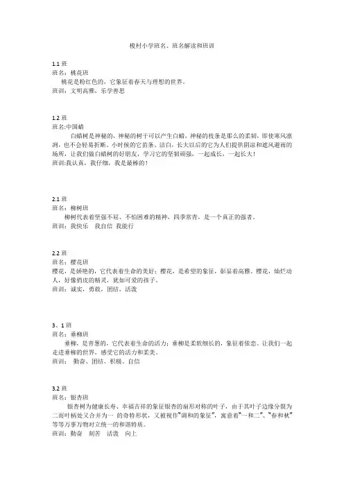 班级名称、班训解读