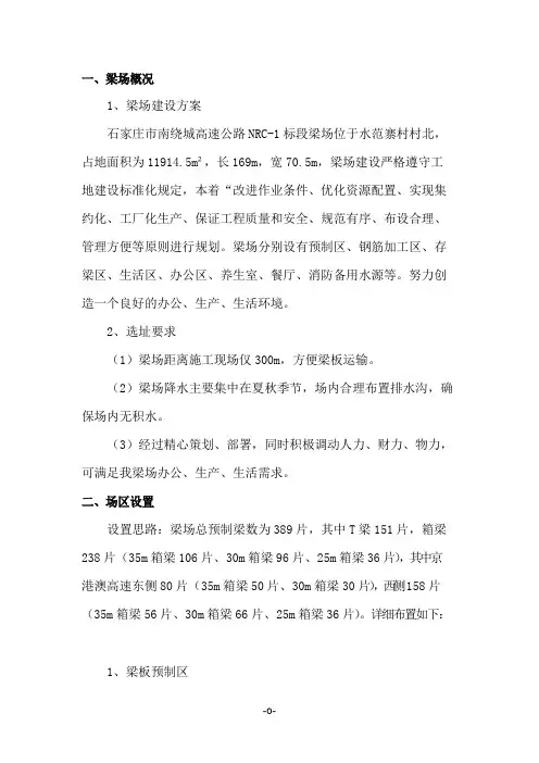 梁场建设规划方案
