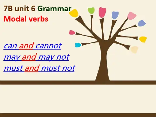 深圳牛津英语 7B unit 6 Grammar(情态动词)