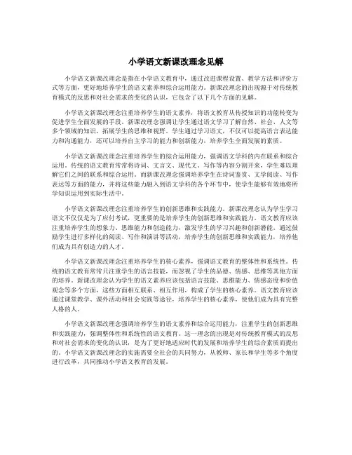 小学语文新课改理念见解