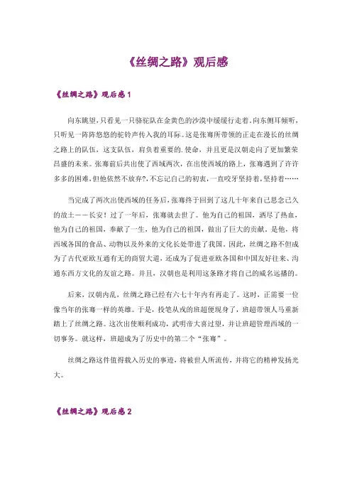 《丝绸之路》观后感