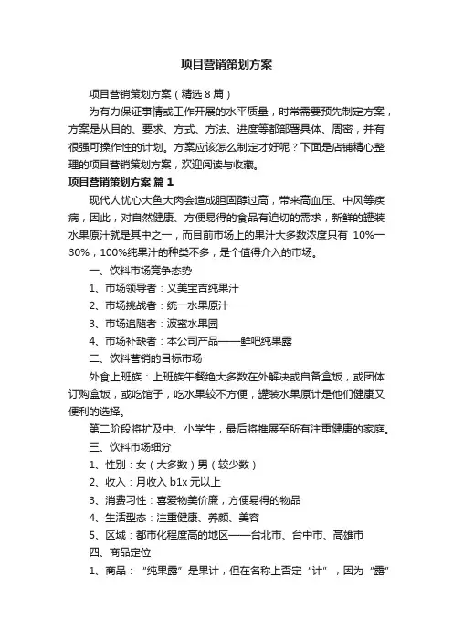项目营销策划方案