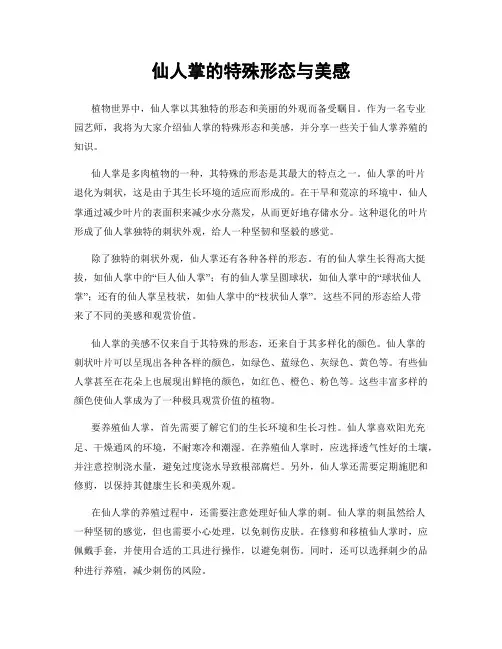 仙人掌的特殊形态与美感