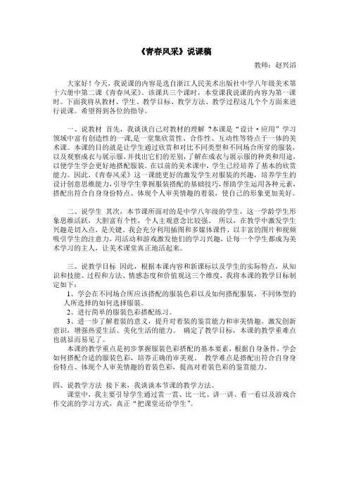 青春风采说课稿