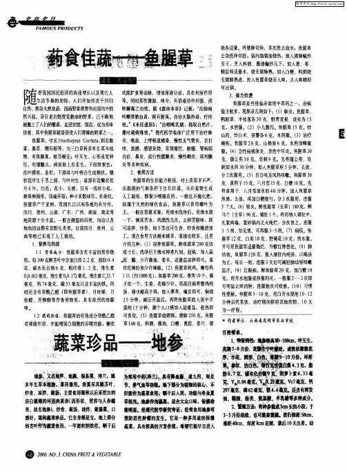 蔬菜珍品——地参