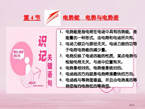 高中物理第一章静电场第4节电势能电势与电势差省公开课一等奖新名师优质课获奖PPT课件