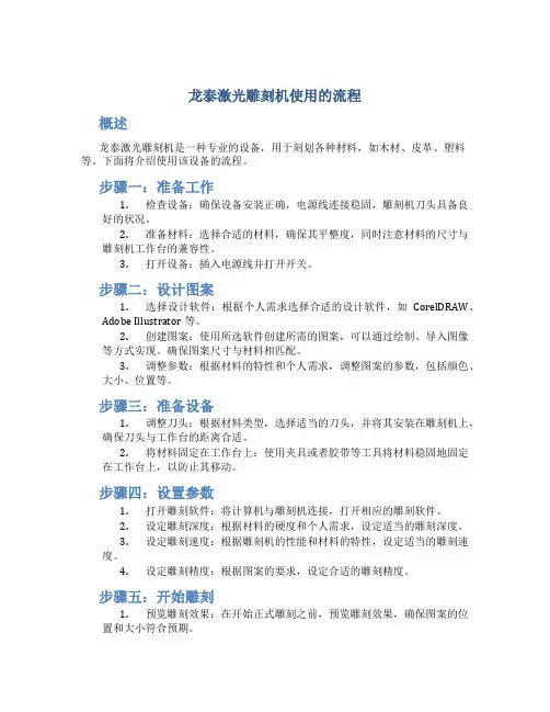 龙泰激光雕刻机使用的流程
