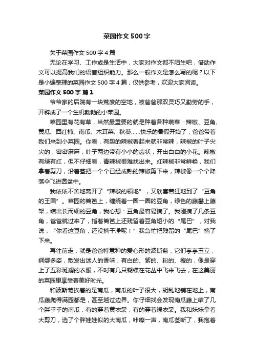 关于菜园作文500字4篇