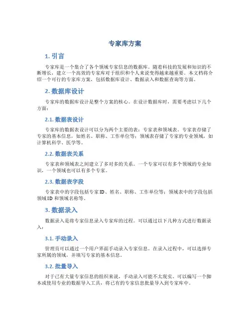 专家库方案
