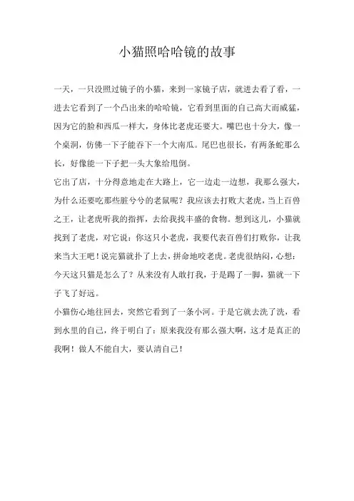 三年级童话小猫照哈哈镜的故事
