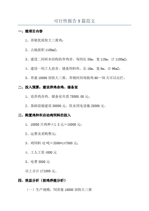 可行性报告9篇范文