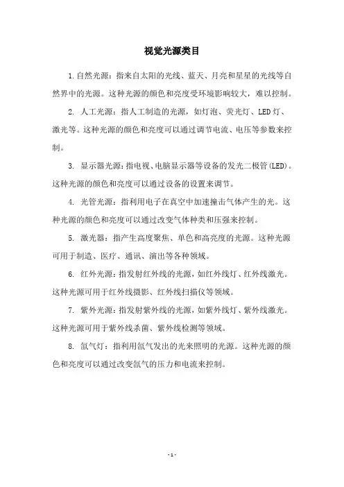 视觉光源类目