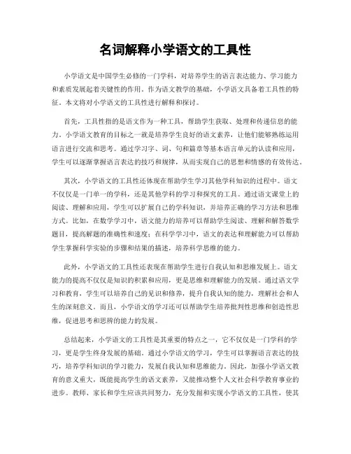 名词解释小学语文的工具性