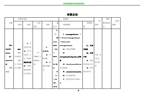 微生物总结(表格版)