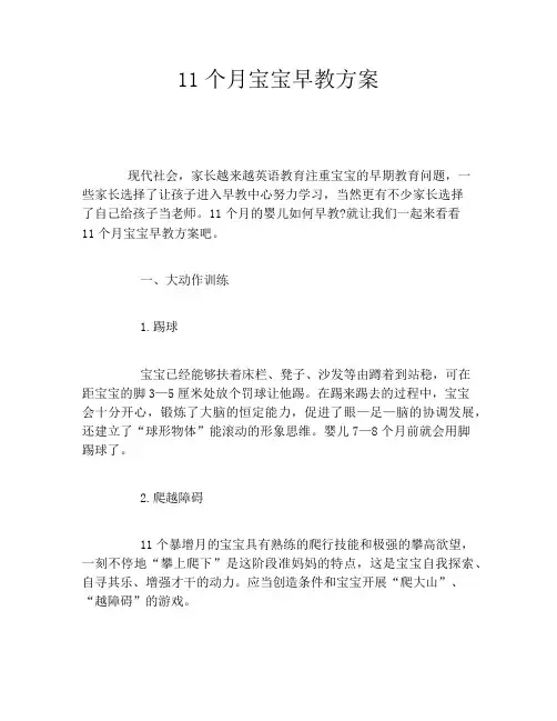 11个月宝宝早教方案