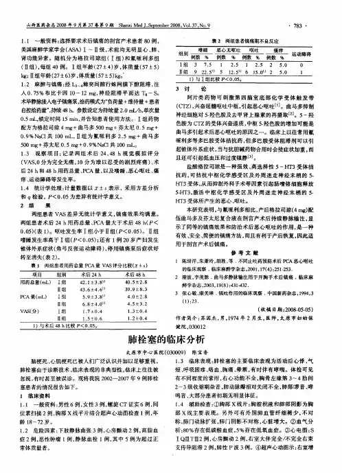 肺栓塞的临床分析