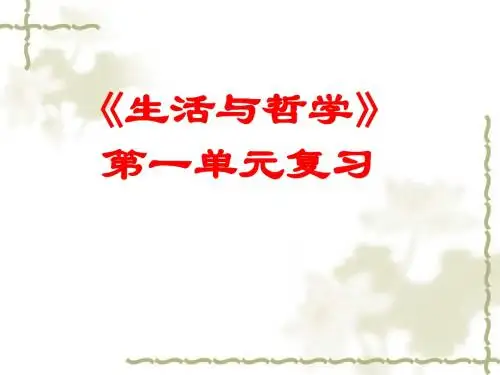 人教版政治必修四：第一单元《生活智慧与时代精神》复习ppt课件