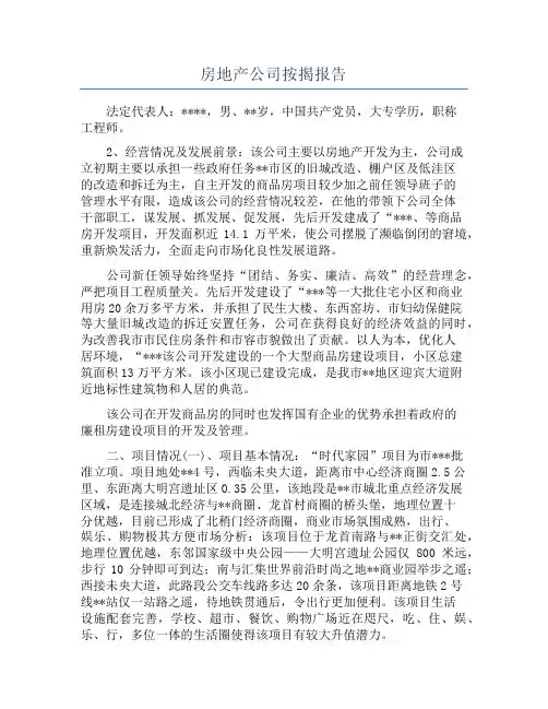 房地产公司按揭报告