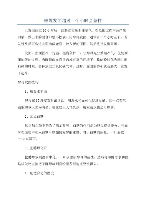 酵母发面超过十个小时会怎样