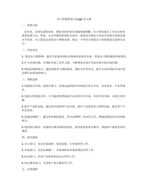 出口营销策划方案ppt怎么做