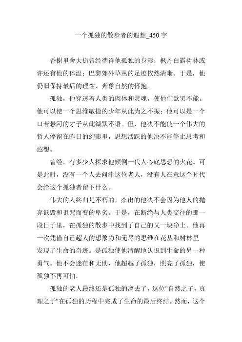 一个孤独的散步者的遐想_450字
