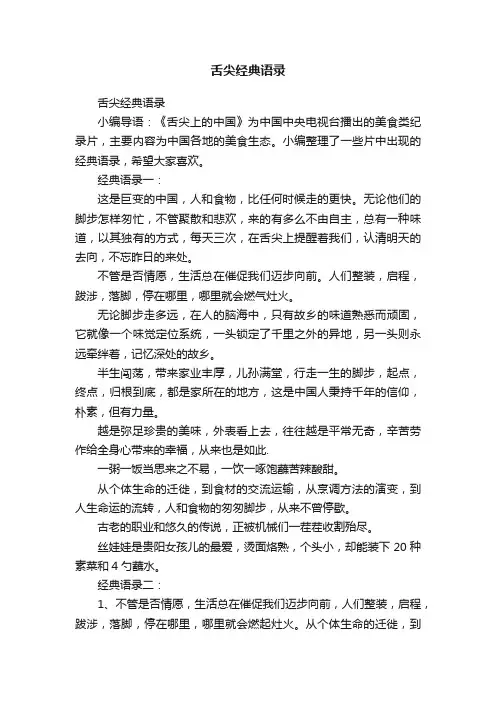 舌尖经典语录