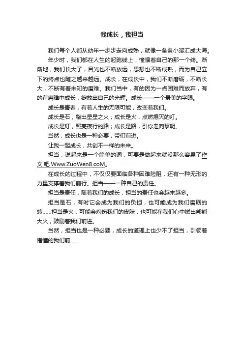 我成长，我担当
