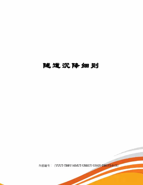 隧道沉降细则