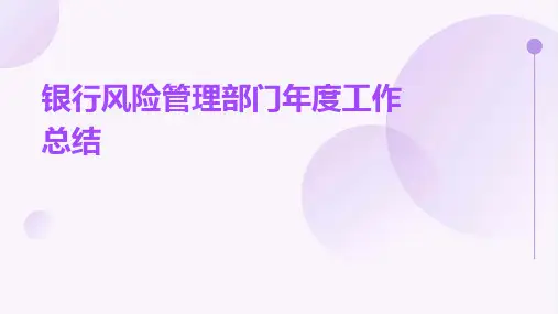 银行风险管理部门年度工作总结PPT
