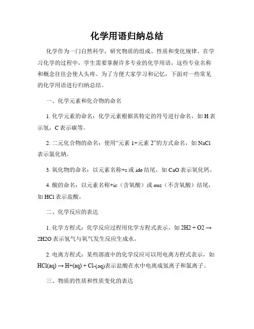 化学用语归纳总结