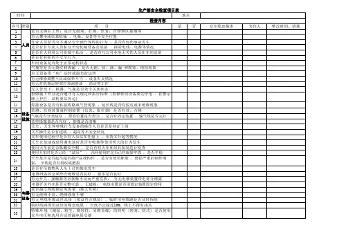 钢结构车间安全检查台账