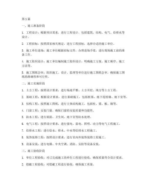建设工程施工程序(3篇)