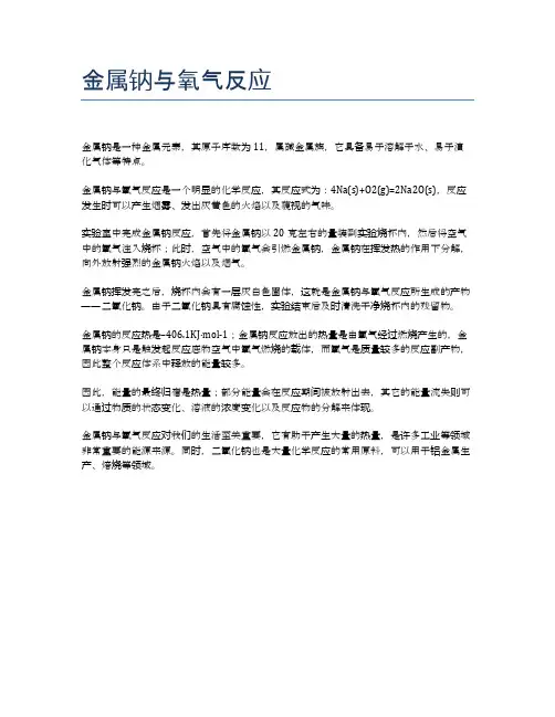 金属钠与氧气反应