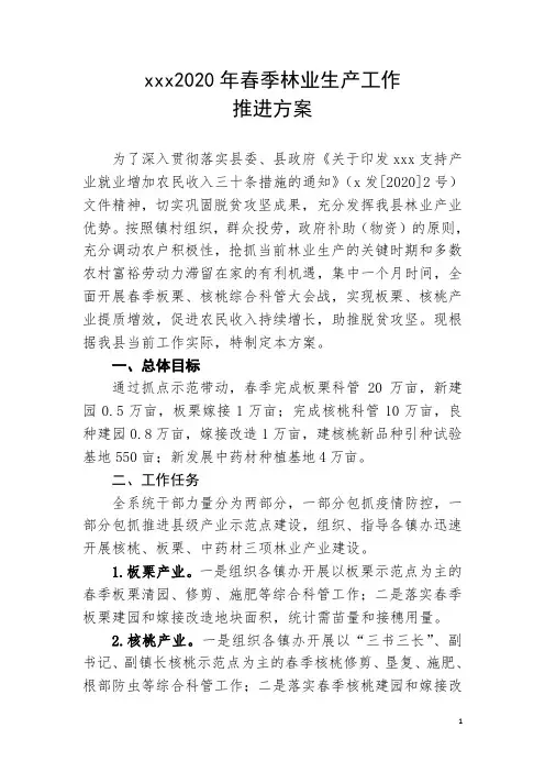 春季林业工作推进方案