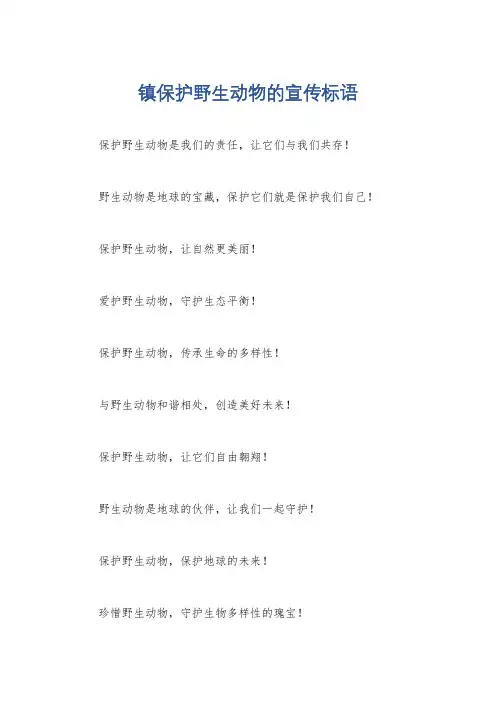 镇保护野生动物的宣传标语