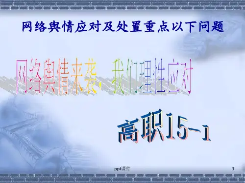 网络舆情应对及处置ppt课件