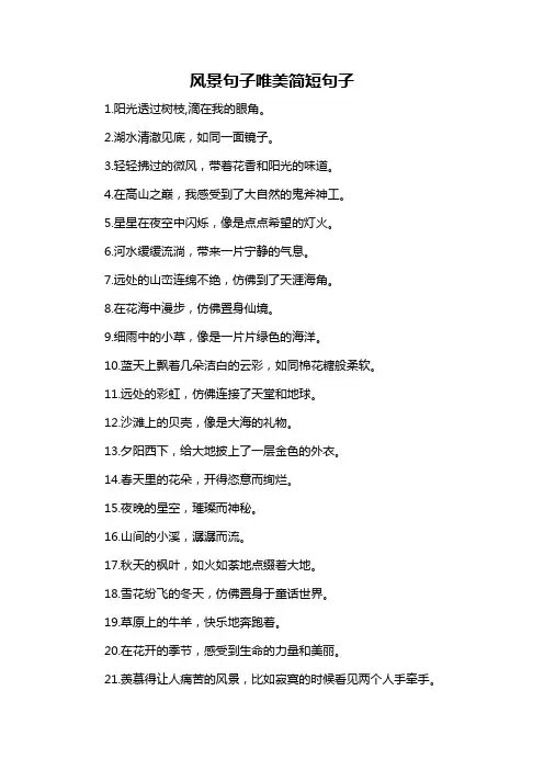 风景句子唯美简短句子