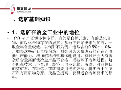 选矿基础知识培训