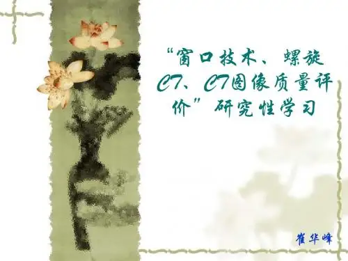 “窗口技术、螺旋CT、CT图像质量评价”研究性学习