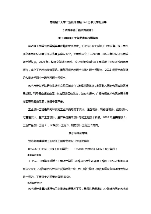 昆明理工大学工业设计快题145分状元学姐分享(四方手绘)