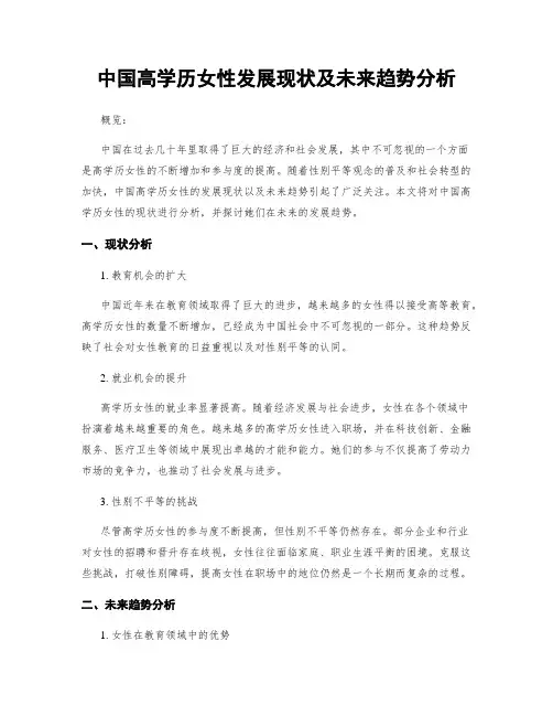 中国高学历女性发展现状及未来趋势分析
