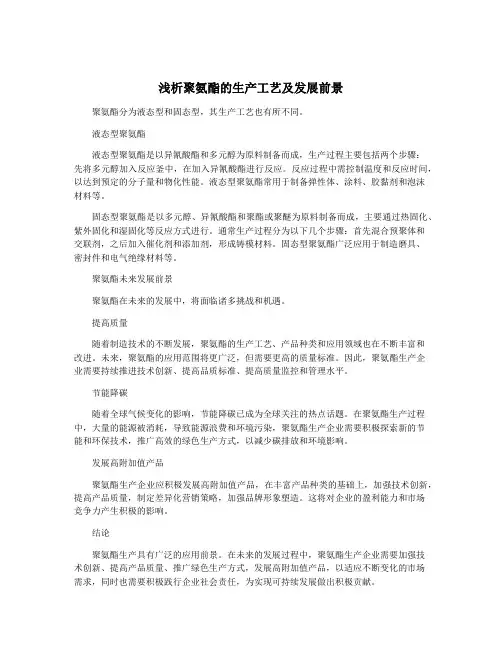 浅析聚氨酯的生产工艺及发展前景