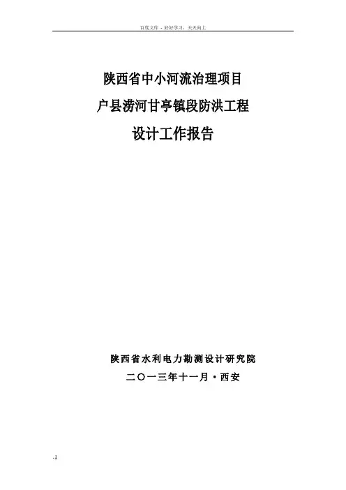 小河流治理项目防洪工程设计工作报告