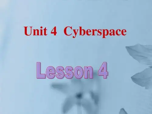 北京市房山区周口店中学高中英语《Unit 4 Cyberspace-Lesson 4》课件 北师大版必修1
