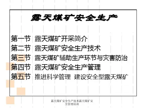 露天煤矿安全生产技术露天煤矿安全管理培训课件