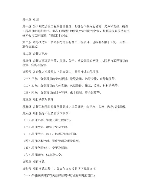 合作工程项目管理办法
