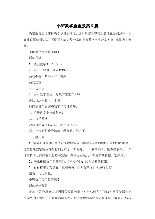 小班数字宝宝教案5篇