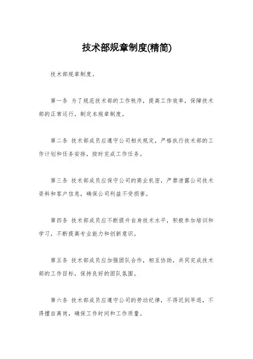 技术部规章制度(精简)