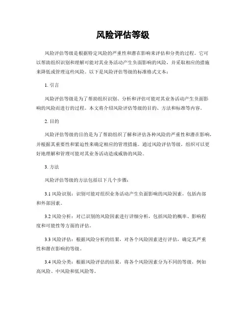 风险评估等级
