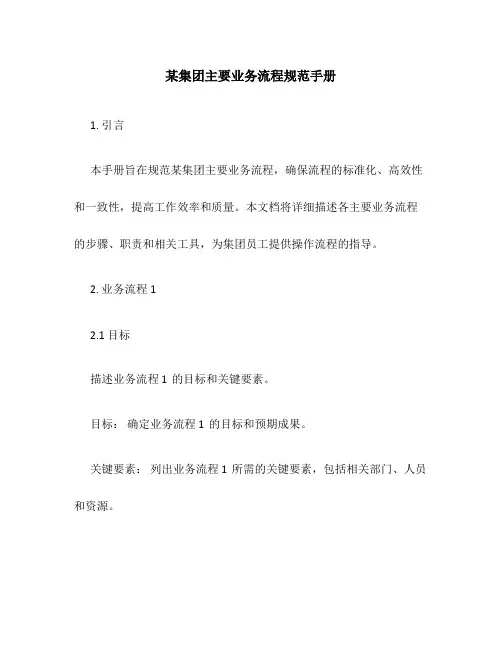 某集团主要业务流程规范手册